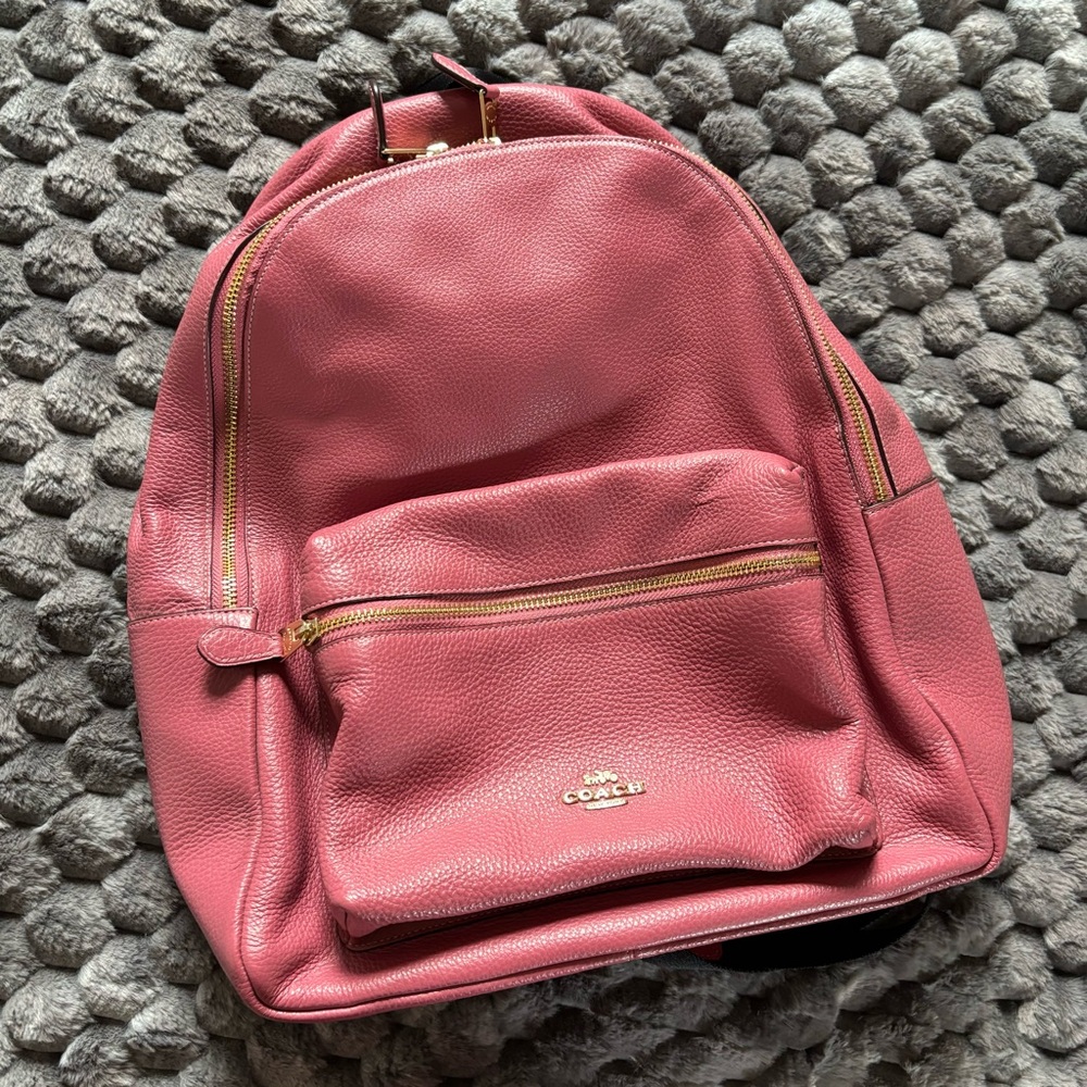 Coach Large Pink Leather Backpack